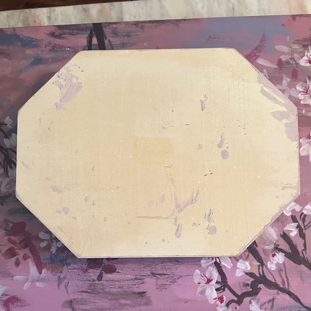 Floral Wooden Bath Vanity Tray with Gift Tag